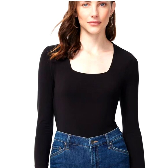 Chico's Tops - Chicos Touch Of Cool Womens Square Neck Tee Black XL Size 3 Soft Comfort 1211E